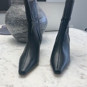 Ann Taylor Sleek Black Ankle Booties